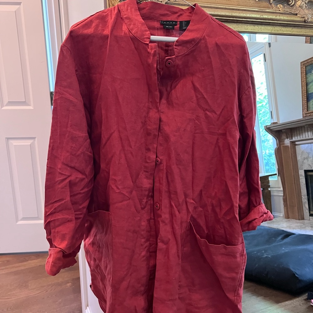 Tahari linen dress/duster